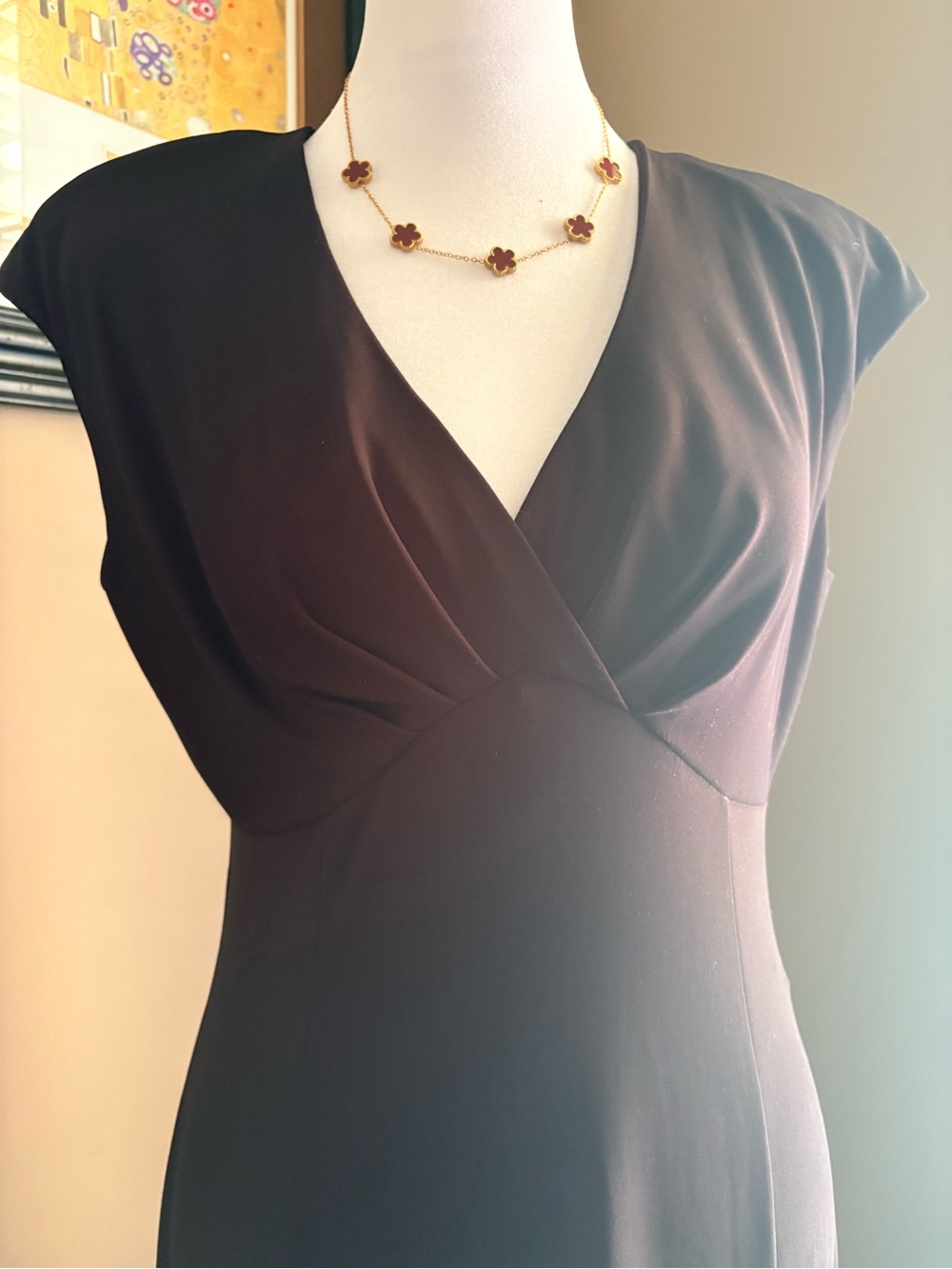 Jones New York Black Midi Wrap-Style Dress
